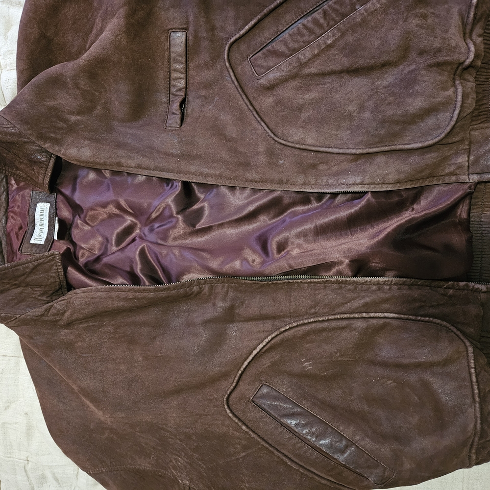 Banana Republic Brown Bomber Jacket Luxurious Suede Classic Style